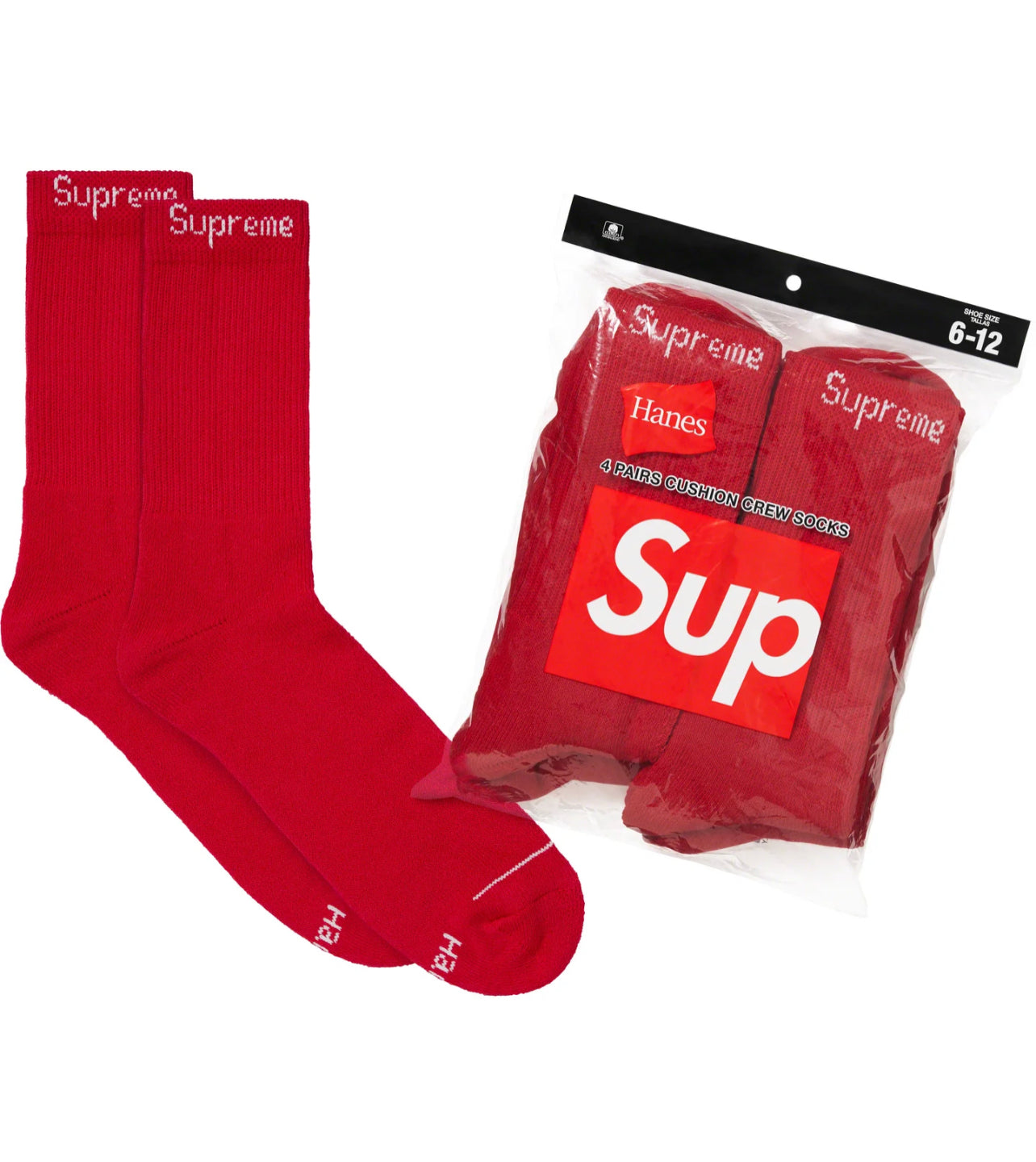 Supreme®/Hanes® Crew Socks (4pack)