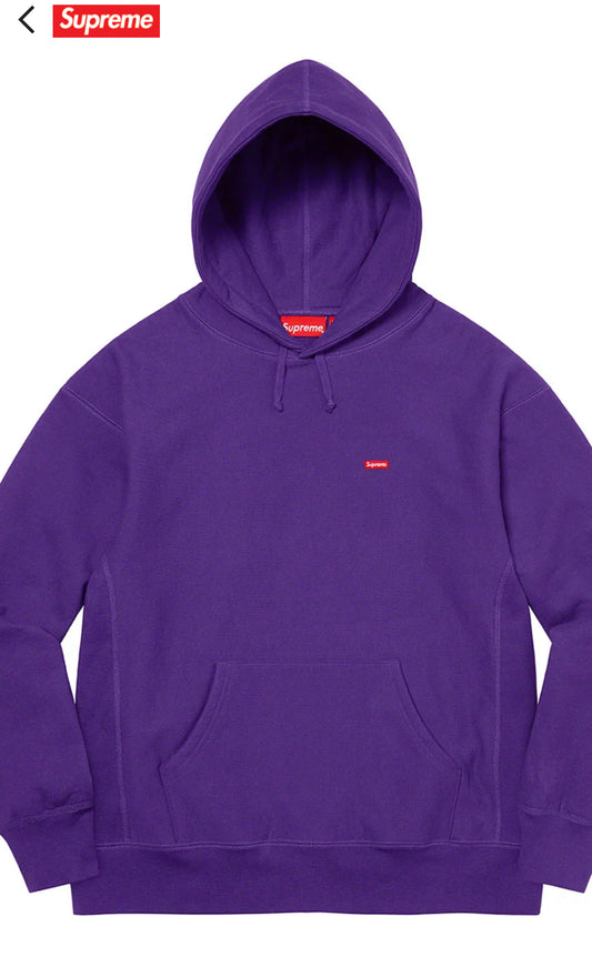 Supreme Small Box Logo Hooded Sweatshirt Size Large Purple Hoodie SS22 NEW