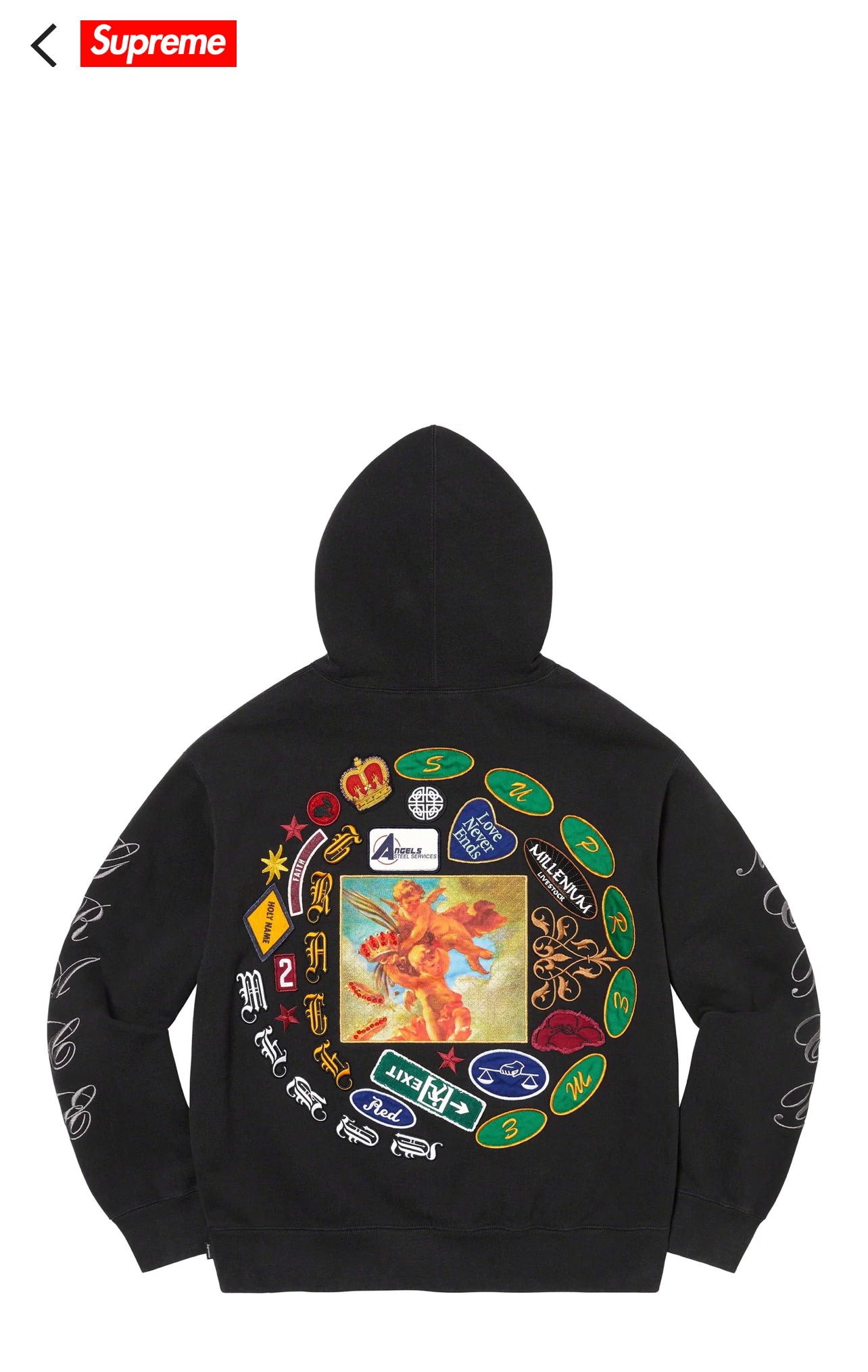 Patches Spiral Hooded Sweatshirt