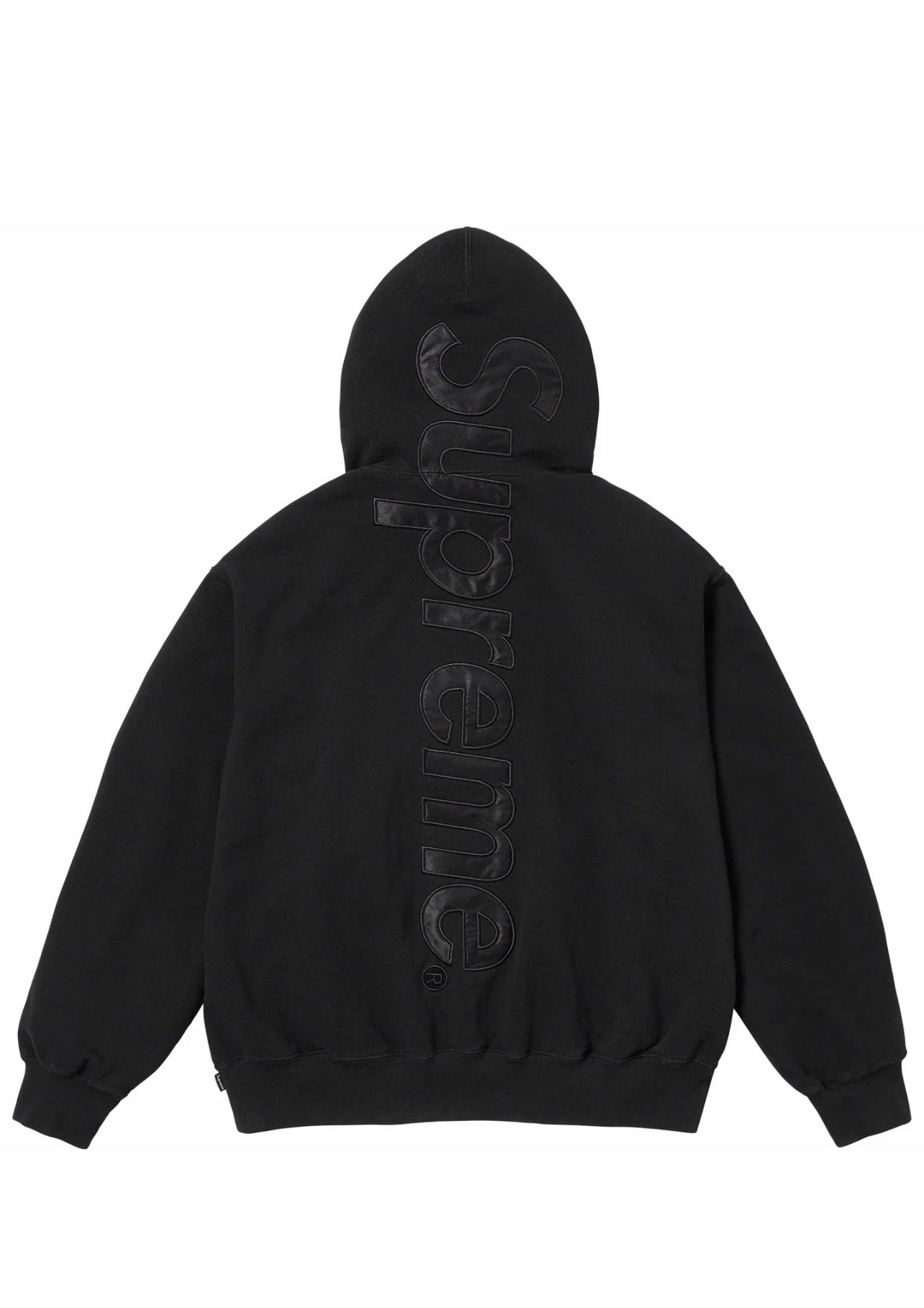 Satin Appliqué Hooded Sweatshirt